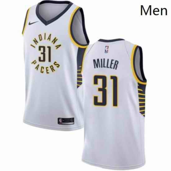Mens Nike Indiana Pacers 31 Reggie Miller Authentic White NBA Jersey Association Edition